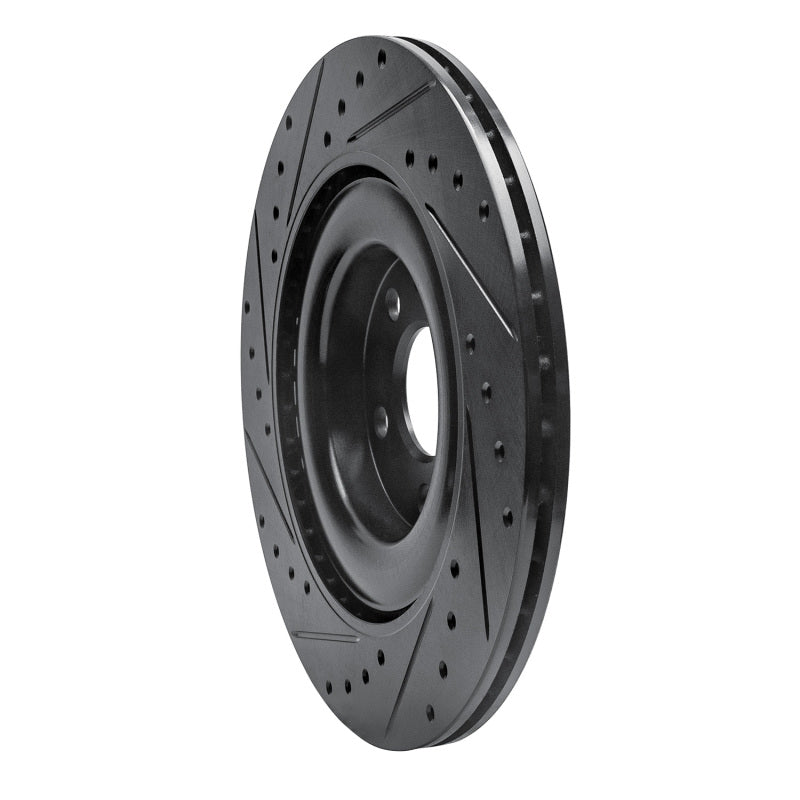 R1 Concepts R1 16-26 Polestar Polestar 2 Rear Right Drilled & Slotted Black Brake Rotor
