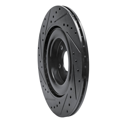 R1 Concepts R1 16-26 Polestar Polestar 2 Rear Right Drilled & Slotted Black Brake Rotor