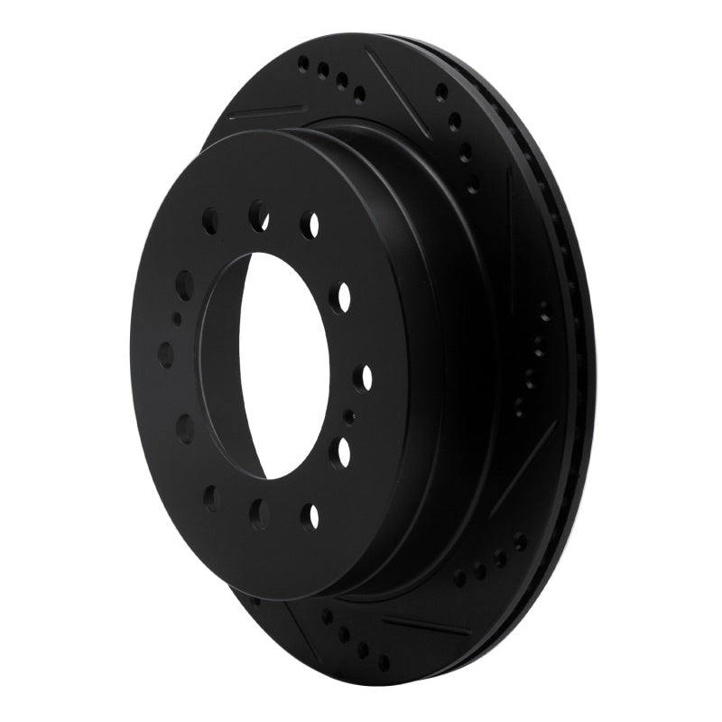 R1 Concepts R1 01-09 Lexus GX470 Rear Right Drilled & Slotted Black Brake Rotor