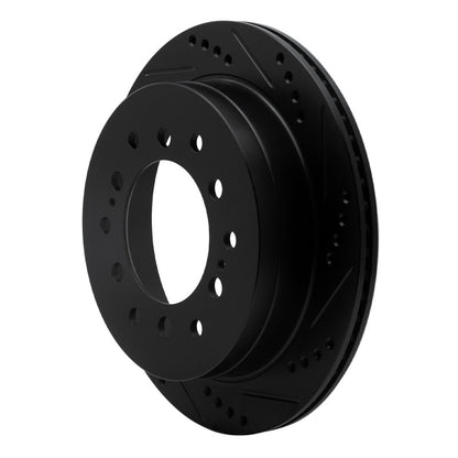 R1 Concepts R1 01-09 Lexus GX470 Rear Right Drilled & Slotted Black Brake Rotor