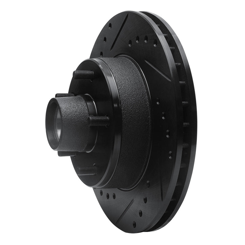 R1 Concepts R1 1978-1990 Buick Estate Wagon Front Left Drilled & Slotted Black Brake Rotor