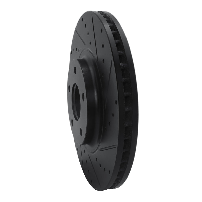 R1 Concepts R1 03-05 Nissan Maxima Front Right Drilled & Slotted Black Brake Rotor