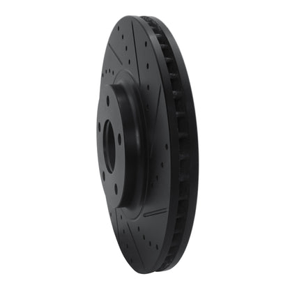 R1 Concepts R1 03-05 Nissan Maxima Front Right Drilled & Slotted Black Brake Rotor