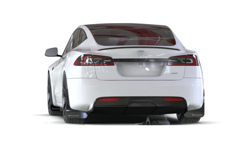 Rally Armor 21-26 Tesla Model S/ S Plaid Black UR Mud Flap w/Metallic Black Logo