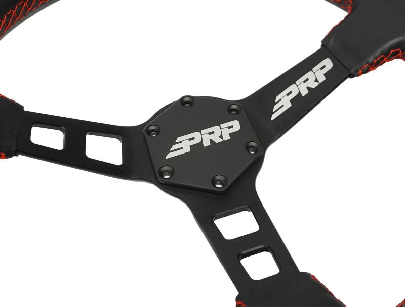 PRP Seats PRP Deep Dish Leather Steering Wheel - Red