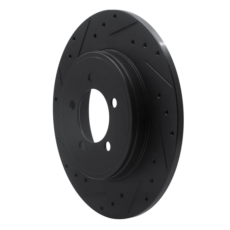 R1 Concepts R1 03-05 Lincoln AVIATOR Rear Left Drilled & Slotted Black Brake Rotor