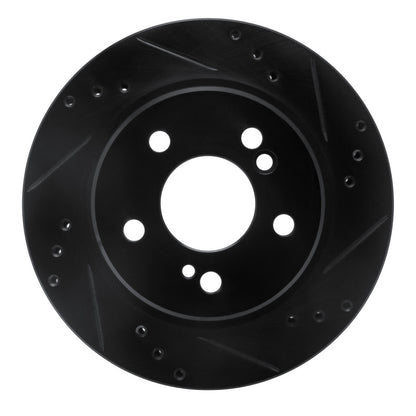 R1 Concepts R1 92-94 Mercedes-Benz 500E Rear Right Drilled & Slotted Black Brake Rotor