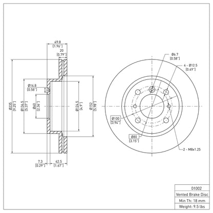 DFC 95-02 Suzuki Esteem Front Brake Rotor