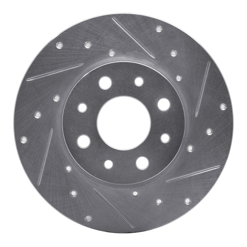 R1 Concepts R1 13-19 Fiat 500E Rear Right Drilled & Slotted Silver Brake Rotor