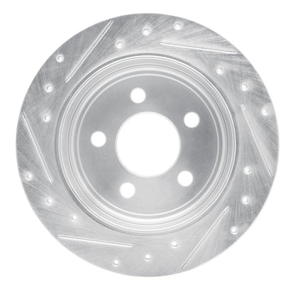 R1 Concepts R1 03-07 Jeep Liberty Rear Right Drilled & Slotted Silver Brake Rotor