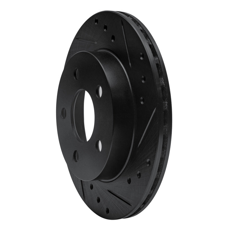 R1 Concepts R1 93-98 Ford Thunderbird Rear Right Drilled & Slotted Black Brake Rotor