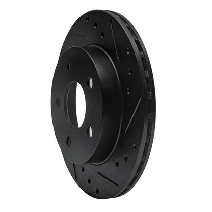 R1 Concepts R1 93-98 Ford Thunderbird Rear Right Drilled & Slotted Black Brake Rotor