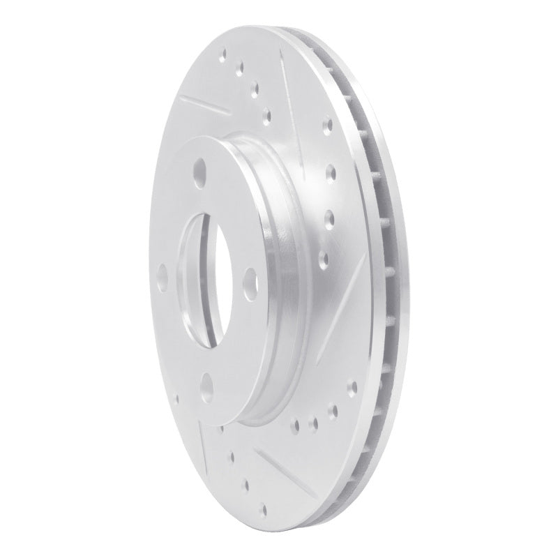 R1 Concepts R1 84-87 Audi Coupe Front Right Drilled & Slotted Silver Brake Rotor