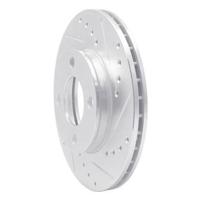 R1 Concepts R1 84-87 Audi Coupe Front Right Drilled & Slotted Silver Brake Rotor