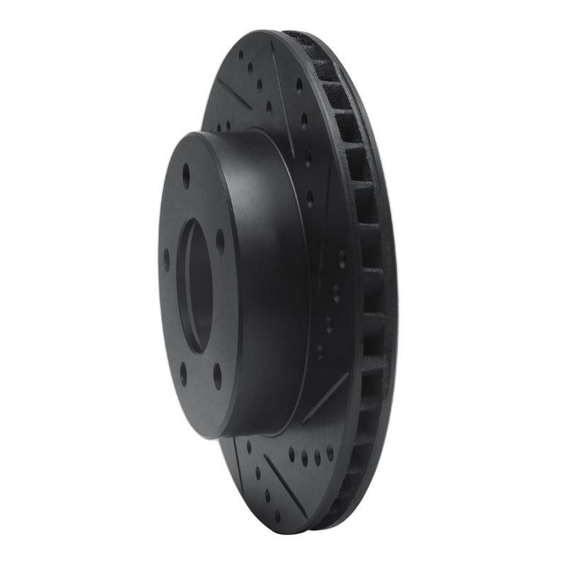 R1 Concepts R1 75-79 Ford LTD Left Rear Drilled & Slotted Black Brake Rotor