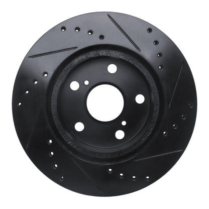 R1 Concepts R1 89-92 Toyota Cressida Front Left Drilled & Slotted Black Brake Rotor
