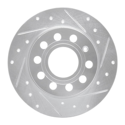 R1 Concepts R1 10-19 Audi A3 Rear Right Drilled & Slotted Silver Brake Rotor
