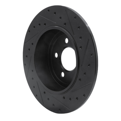 R1 Concepts R1 05-23 Chrysler 300 Rear Left Drilled & Slotted Black Brake Rotor