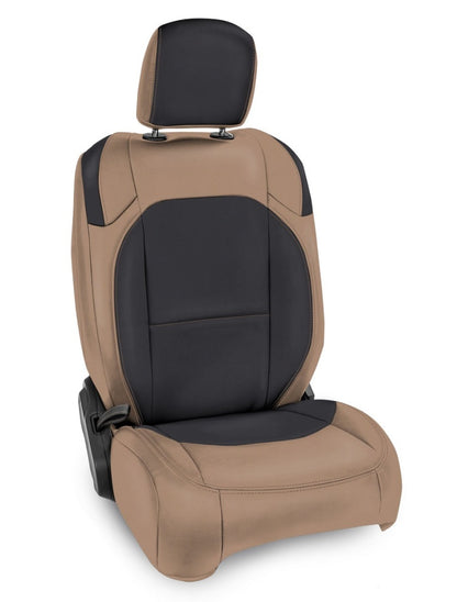 PRP Seats PRP 2018+ Jeep Wrangler JLU/4 Door/ Jeep Gladiator JT/ Rubicon Front Seat Covers (Pair) - Black/Tan
