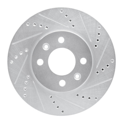 R1 Concepts R1 88-98 Saab 9000 Front Right Drilled & Slotted Silver Brake Rotor