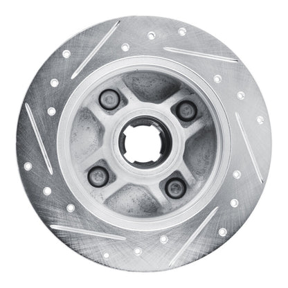 R1 Concepts R1 88-88 Nissan Maxima Rear Right Drilled & Slotted Silver Brake Rotor