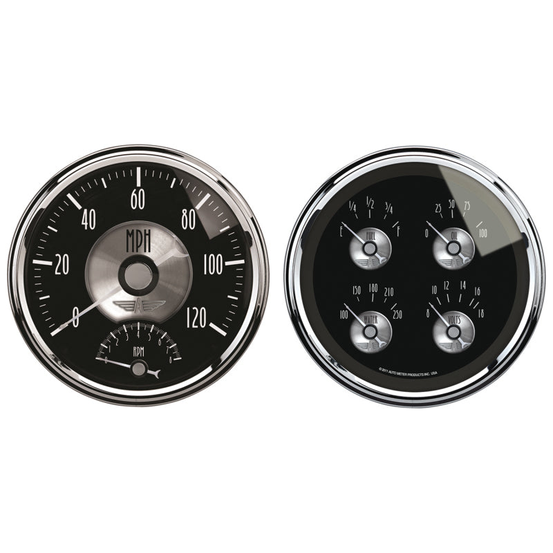 Autometer Prestige Series Black Diamond 5in Gauge Box Kit-Tachometer/Speedometer Combo/Oil Pressure