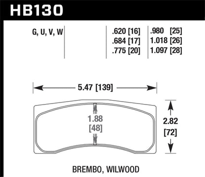 Hawk Performance Hawk Universal Brembo DTC-70 Race Brake Pads