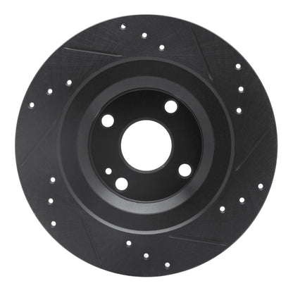R1 Concepts R1 2016-2025 Fiat 124 Spider Rear Left Drilled & Slotted Black Brake Rotor