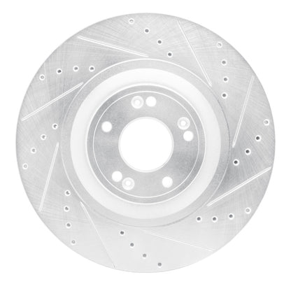 R1 Concepts R1 12-17 Genesis G80 Front Right Drilled & Slotted Silver Brake Rotor