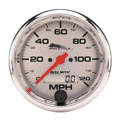 Autometer Pro-Cycle Gauge Speedo 3 3/4in 120 Mph Elec Silver