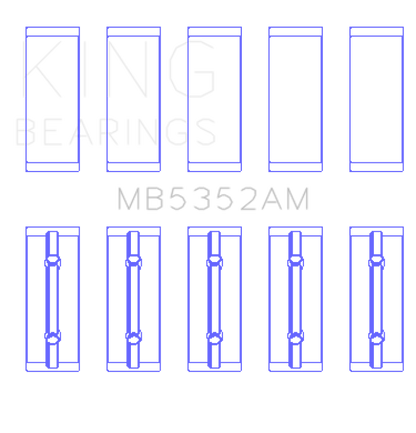 King Engine Bearings Renault K9K/K4M (Size +0.75mm) Main Bearing Set