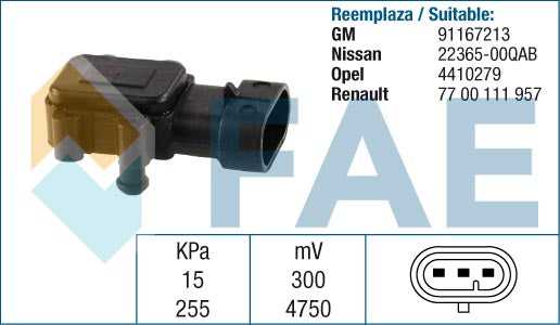 FAE AE15023 Intake Manifold Pressure Sensor