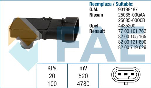 FAE FAE15016 Intake Manifold Pressure Sensor