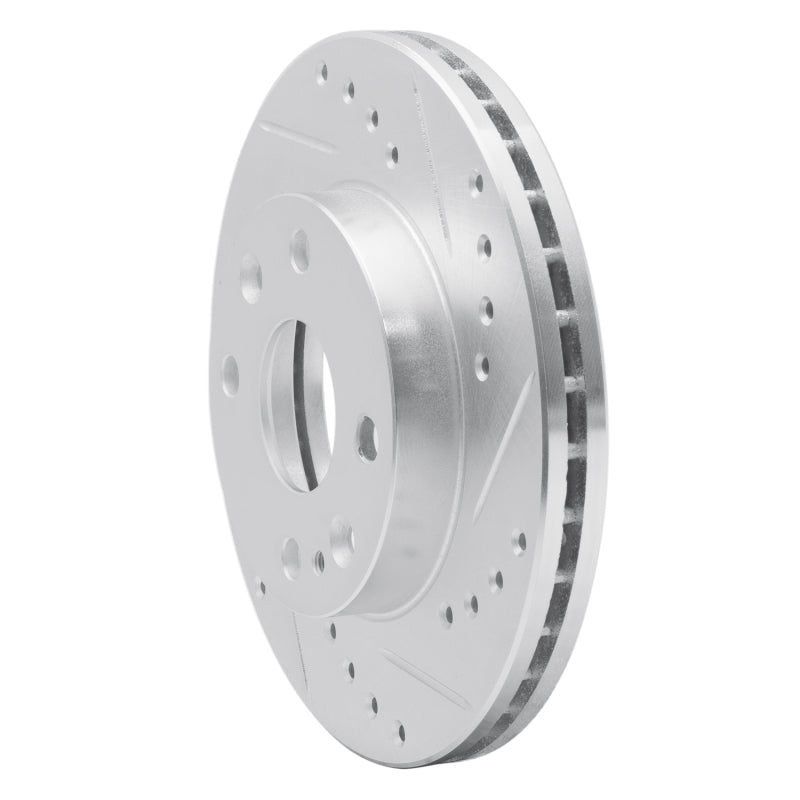 R1 Concepts R1 94-02 Ford ASPIRE Front Right Drilled & Slotted Silver Brake Rotor