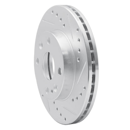 R1 Concepts R1 94-02 Ford ASPIRE Front Right Drilled & Slotted Silver Brake Rotor
