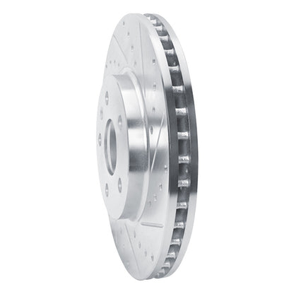 R1 Concepts R1 08-14 Cadillac CTS Front Right Drilled & Slotted Silver Brake Rotor