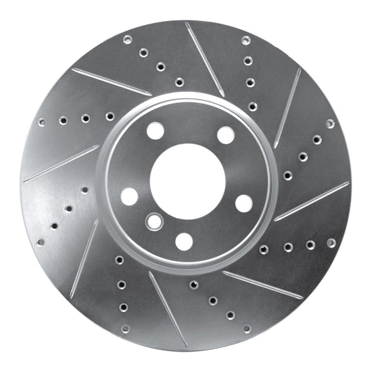 R1 Concepts R1 10-18 BMW 535I GT Left Front Drilled & Slotted Silver Brake Rotor