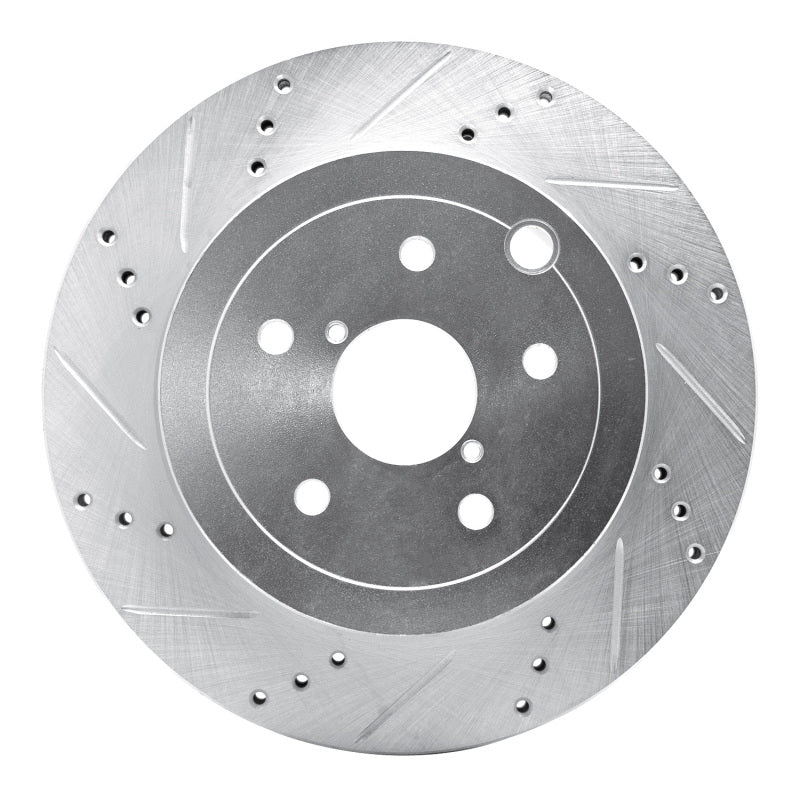 R1 Concepts R1 08-20 Subaru Impreza Rear Left Drilled & Slotted Silver Brake Rotor