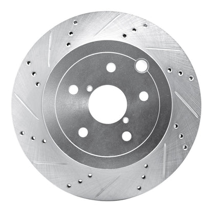 R1 Concepts R1 08-20 Subaru Impreza Rear Left Drilled & Slotted Silver Brake Rotor