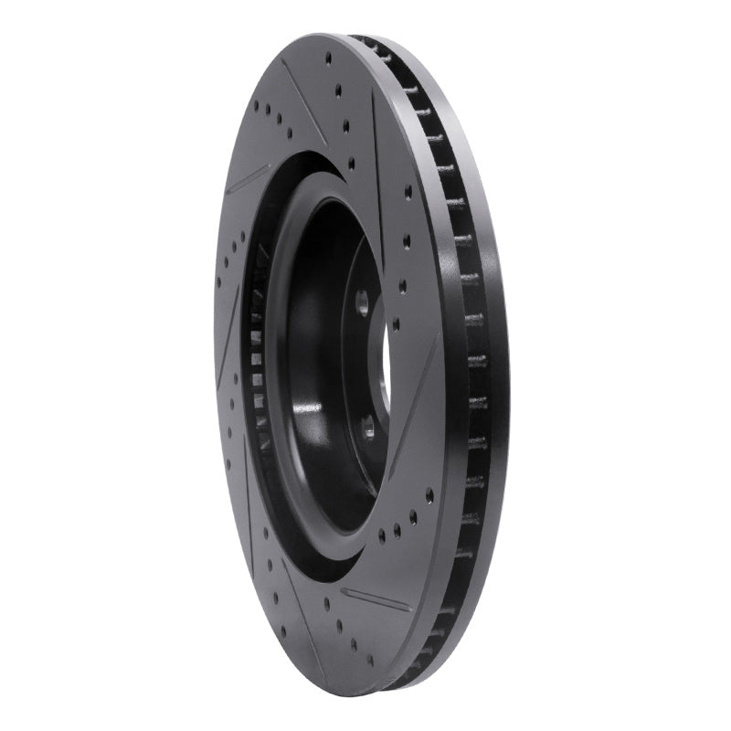 R1 Concepts R1 05-09 Land Rover LR3 Front Left Drilled & Slotted Black Brake Rotor