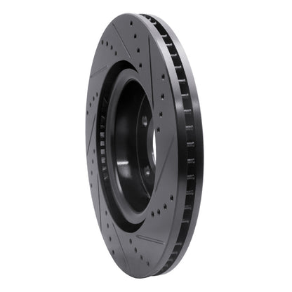 R1 Concepts R1 05-09 Land Rover LR3 Front Left Drilled & Slotted Black Brake Rotor