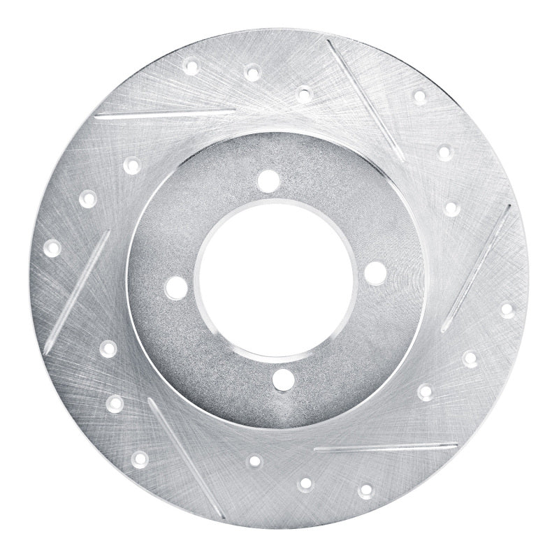 R1 Concepts R1 75-82 Nissan 610 Front Right Drilled & Slotted Silver Brake Rotor