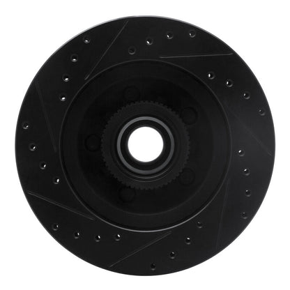 R1 Concepts R1 93-95 Chevrolet G10 Front Right Drilled & Slotted Black Brake Rotor