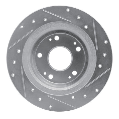 R1 Concepts R1 05-22 Acura ILX Rear Left Drilled & Slotted Silver Brake Rotor