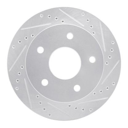 R1 Concepts R1 00-02 Dodge Ram 1500 Pickup Front Right Drilled & Slotted Silver Brake Rotor