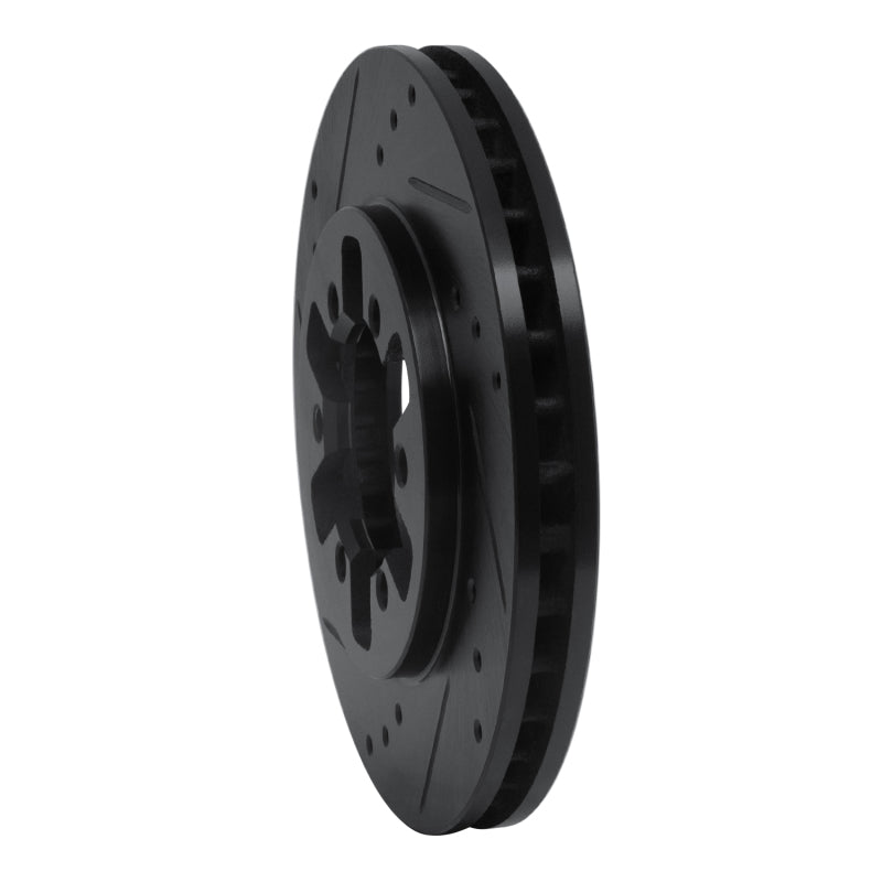 R1 Concepts R1 85-12 Nissan NP300 (Mexico) Front Left Drilled & Slotted Black Brake Rotor