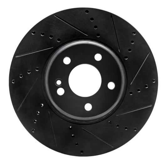 R1 Concepts R1 15-23 Mercedes-Benz E250 Front Right Drilled & Slotted Black Brake Rotor