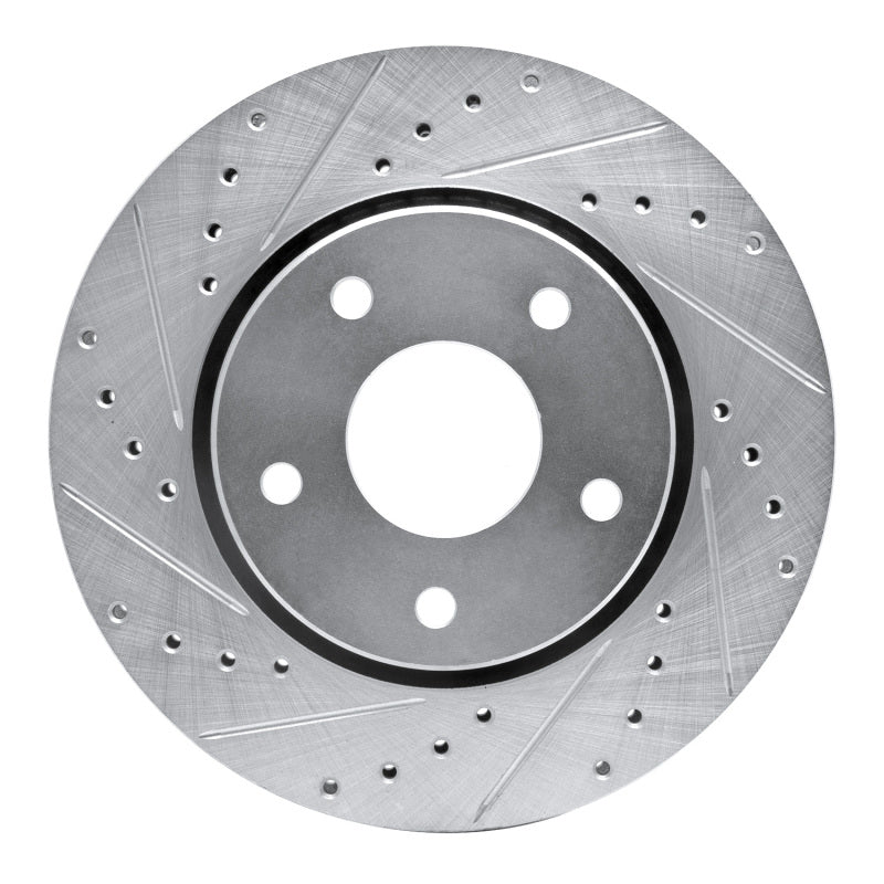 R1 Concepts R1 08-16 Chrysler Town & Country Front Left Drilled & Slotted Silver Brake Rotor