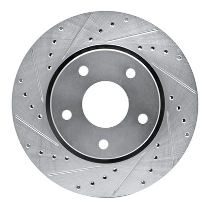 R1 Concepts R1 08-16 Chrysler Town & Country Front Left Drilled & Slotted Silver Brake Rotor