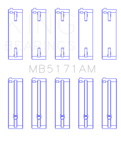 King Engine Bearings Mazda FS-DE L4/FP L4/FS L4  DOHC 16 Valve  (Size +1.0) Main Bearing Set
